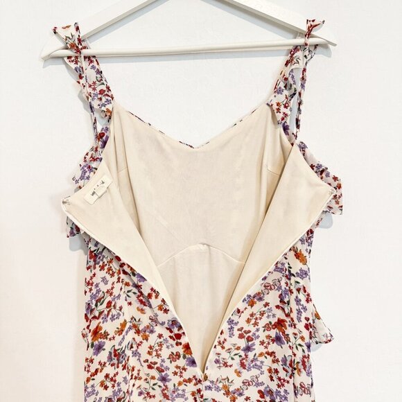 Sandy & Sid Ditzy Floral Chiffon Maxi Dress Boho Cottagecore Y2K Peasant Medium - Picture 10 of 11